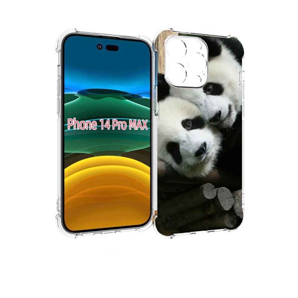 

Чехол MyPads Две-панды для iPhone 14 Pro Max, Прозрачный, Tocco