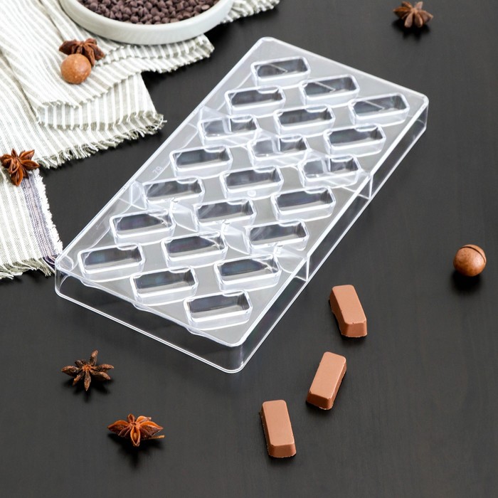 Форма для шоколада и конфет KONFINETTA «Буэно», 27,5x13,5x2,5 см, 21 ячейка, ячейка 3,5x1,
