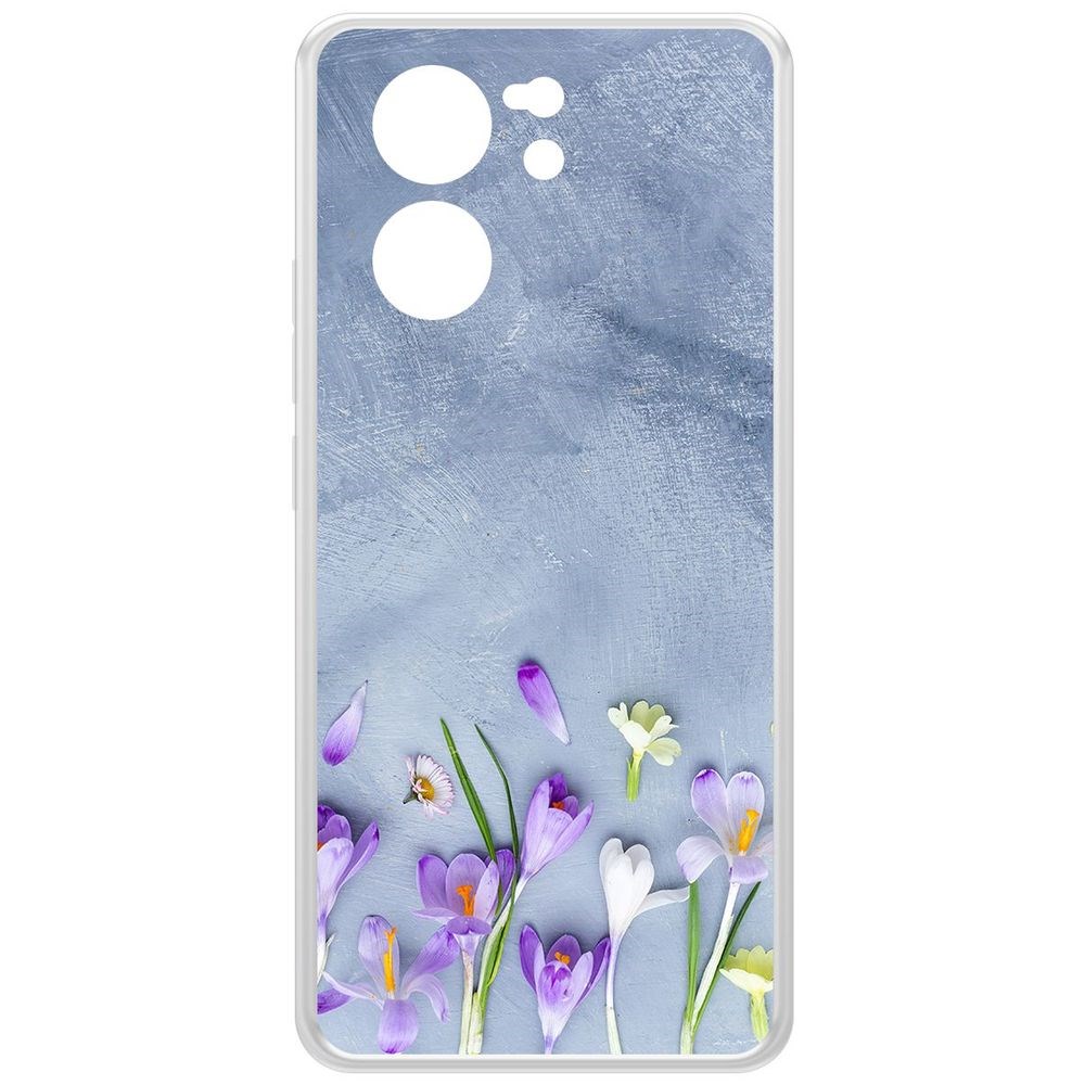 

Чехол-накладка Krutoff Clear Case Цветочное настроение для Xiaomi 13T Pro, Прозрачный