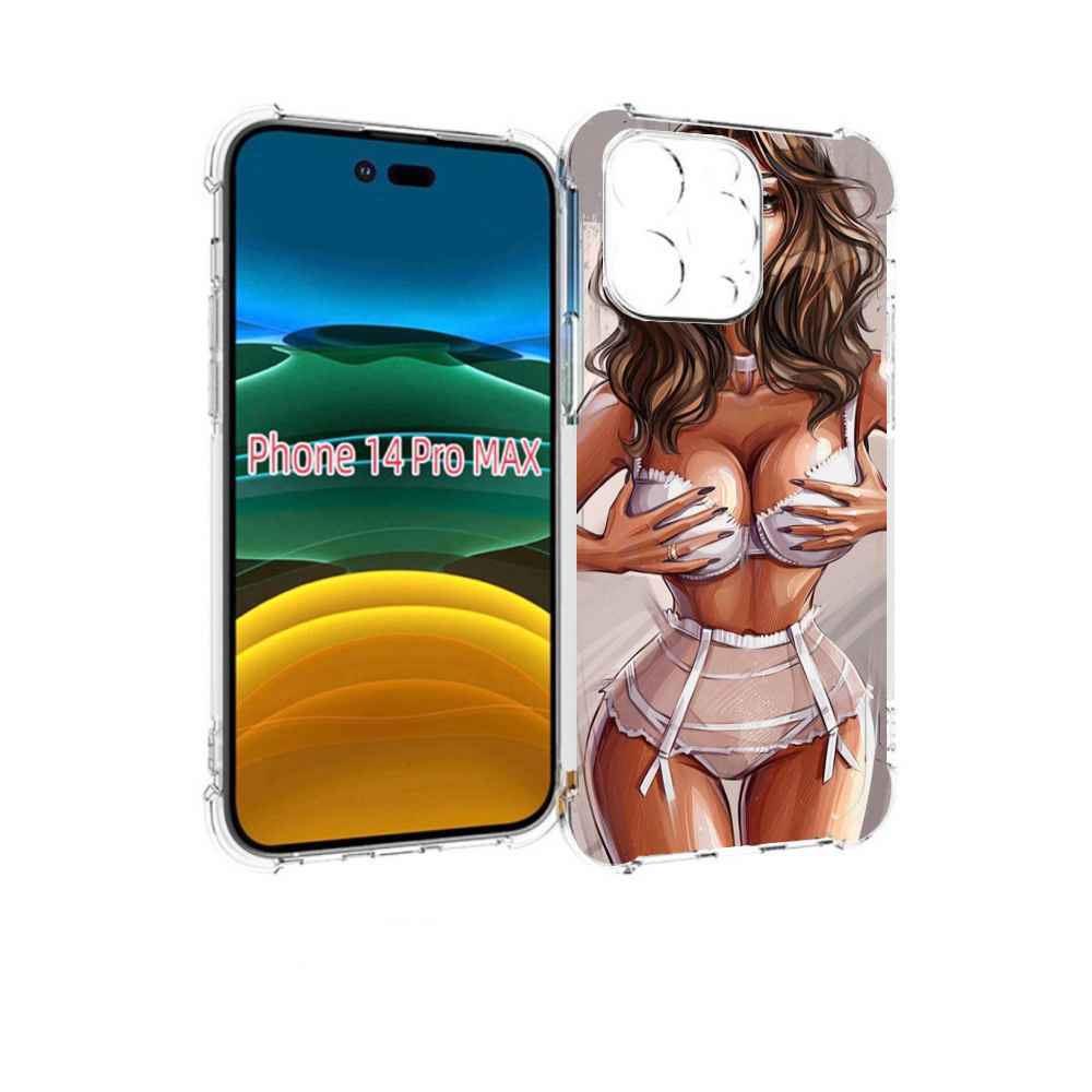 

Чехол MyPads Девушка-в-кружевном для iPhone 14 Pro Max, Прозрачный, Tocco