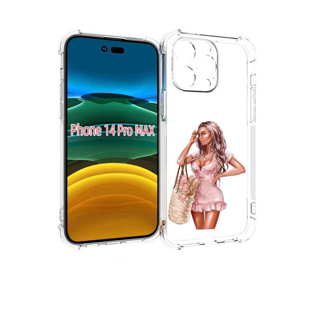 

Чехол MyPads Девушка-в-платье женский для iPhone 14 Pro Max, Прозрачный, Tocco