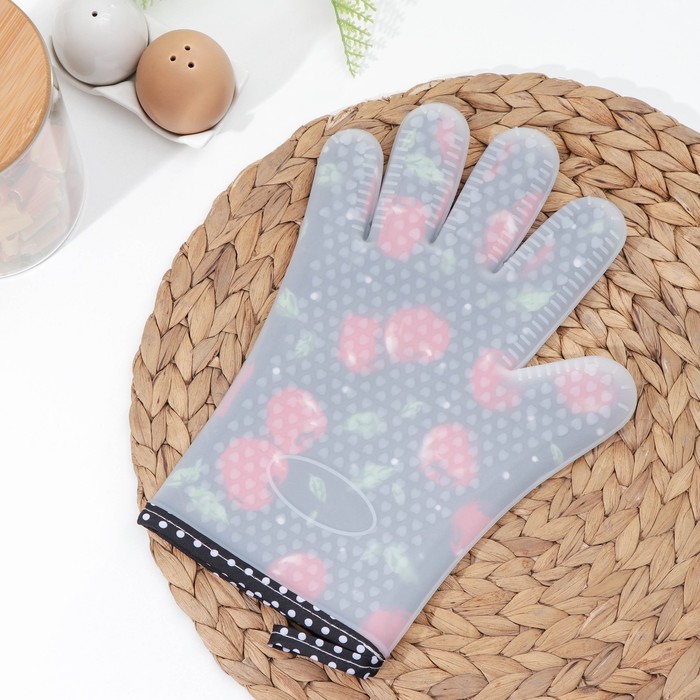 

Перчатка для горячего Доляна «Яблочко», 28×20×1 см, Силиконовые прихватки