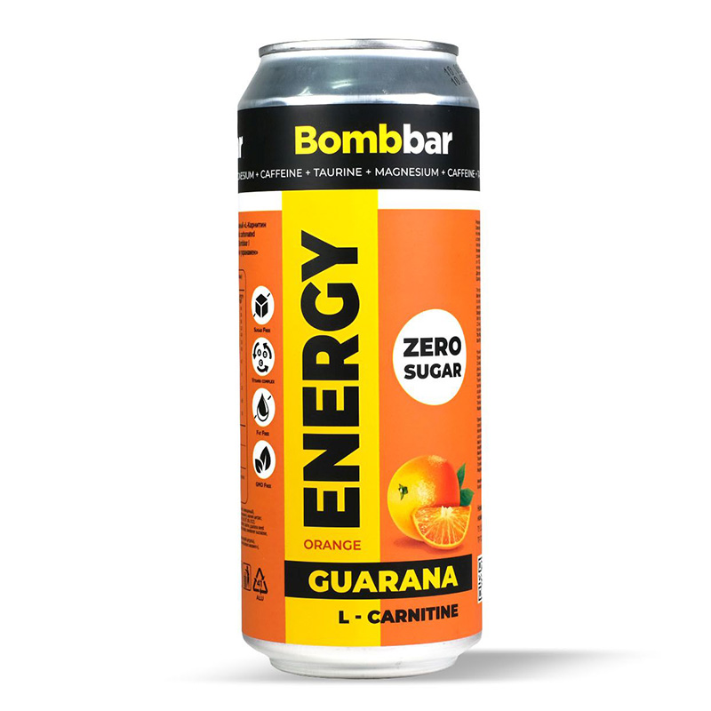 Энергетический напиток Bombbar ENERGY Guarana L-Carnitine, 500 мл, вкус: апельсин