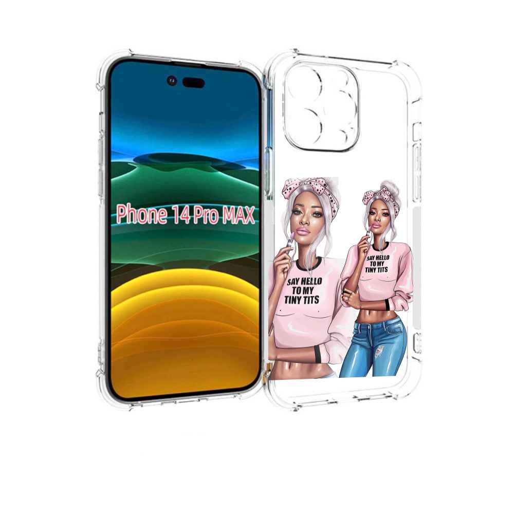 

Чехол MyPads Девушка-в-розовой-футболке женский для iPhone 14 Pro Max, Прозрачный, Tocco