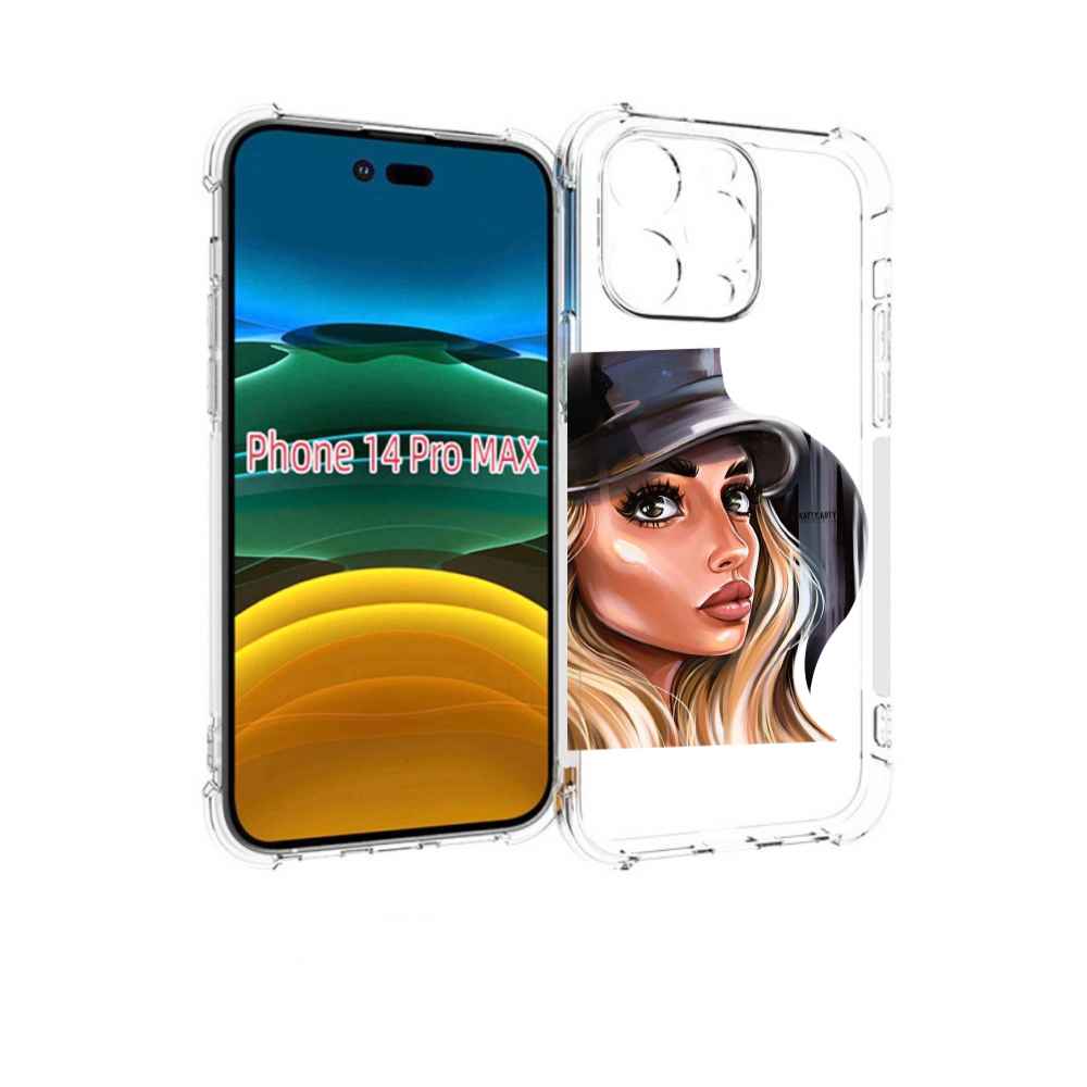 

Чехол MyPads Девушка-в-шляпе женский для iPhone 14 Pro Max, Прозрачный, Tocco
