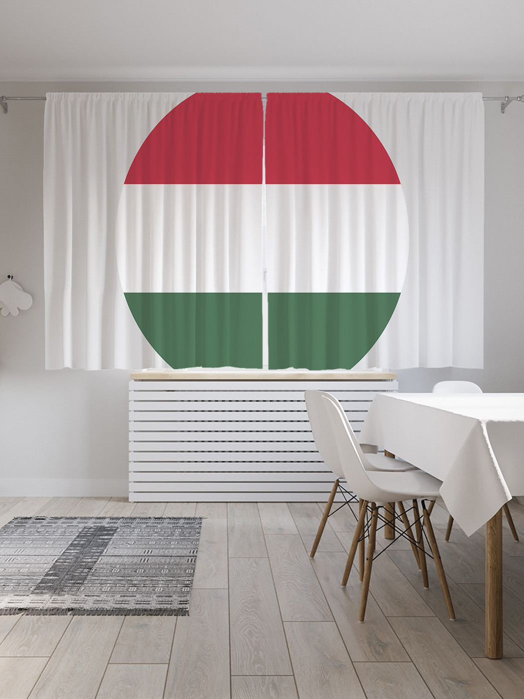 

Шторы JoyArty с фотопечатью "Венгерский флаг в кругу" из сатена, 290х180 см, Венгерский флаг в кругу