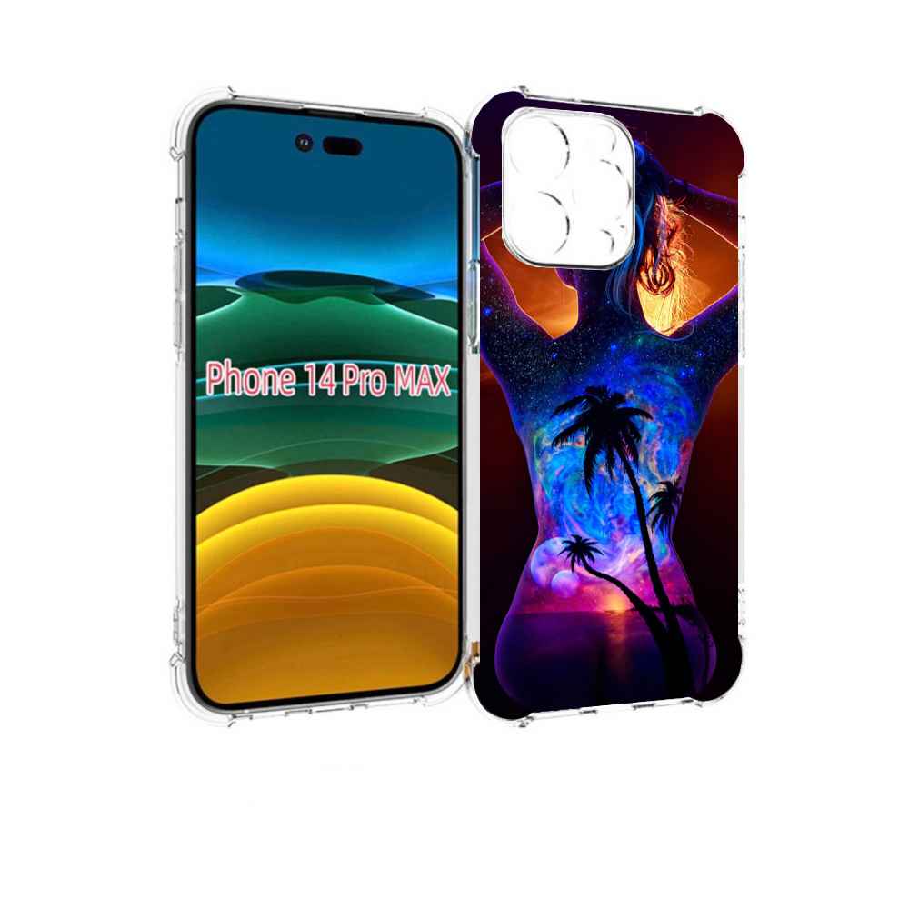 

Чехол MyPads Девушка-и-пальмы женский для iPhone 14 Pro Max, Прозрачный, Tocco
