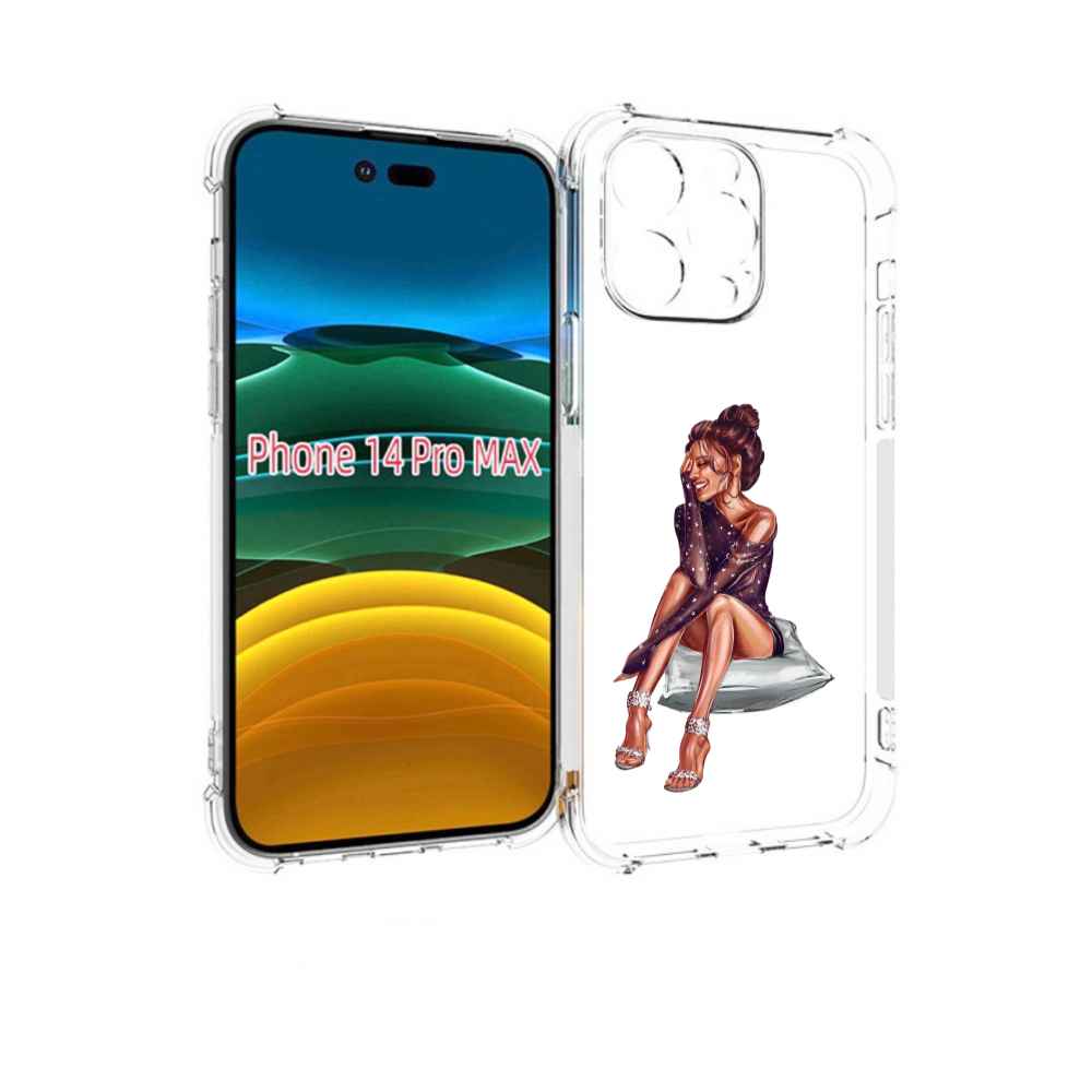 

Чехол MyPads Девушка-на-подушке женский для iPhone 14 Pro Max, Прозрачный, Tocco