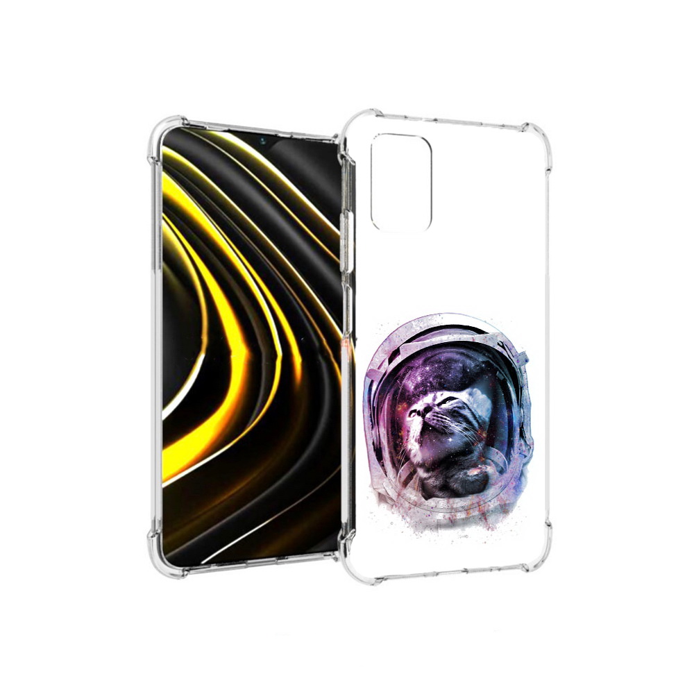 

Чехол MyPads Tocco для Xiaomi Poco M3 кот в шлеме (PT156204.280.396), Прозрачный, Tocco