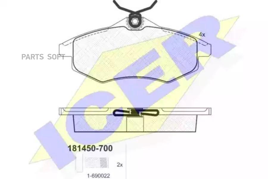 

Колодки Передние Citroen C2/C3 Icer 181450-700 Icer арт. 181450-700