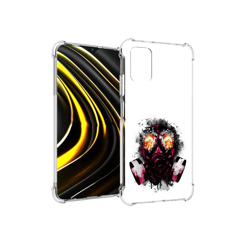 

Чехол MyPads Tocco для Xiaomi Poco M3 красный противогаз (PT156204.280.412), Прозрачный, Tocco