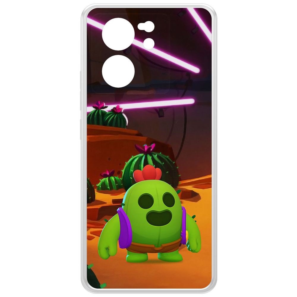 

Чехол-накладка Krutoff Clear Case Brawl Stars-Спайк для Xiaomi 13T Pro, Прозрачный