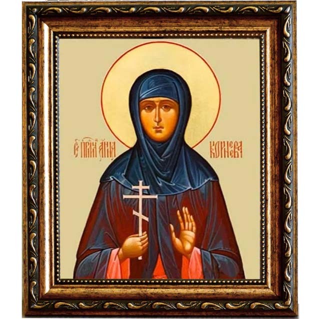 

Анна Корнеева, преподобномученица, послушница. Икона на холсте.