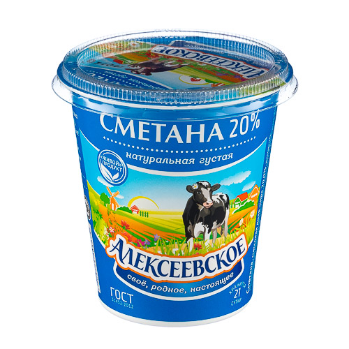

Сметана Алексеевское 20% бзмж 300 г