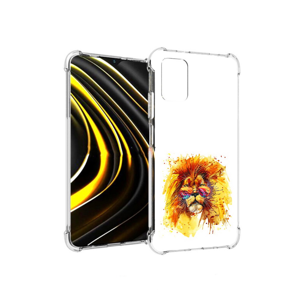 

Чехол MyPads Tocco для Xiaomi Poco M3 лев в очках (PT156204.280.436), Прозрачный, Tocco
