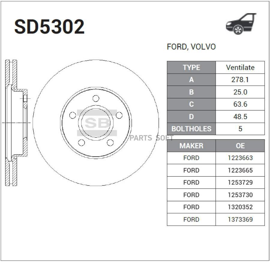 

Тормозный колодки Sangsin brake передний SD5302