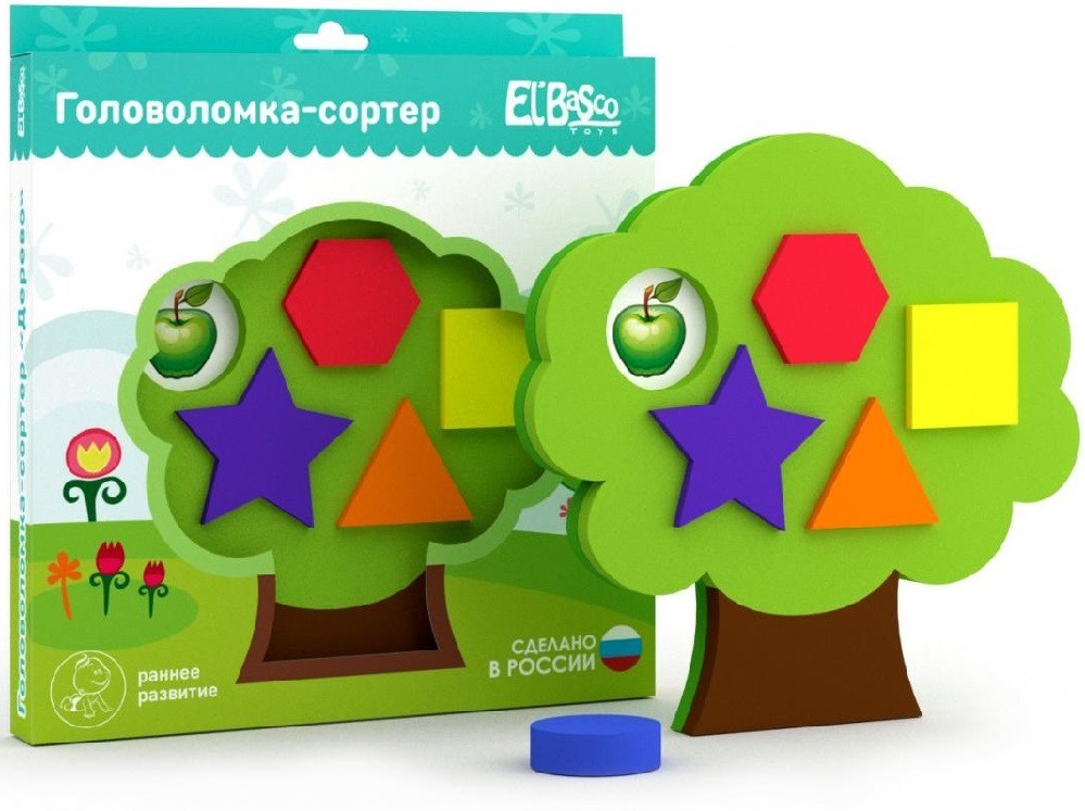 

El Basco Toys Головоломка-сортер Дерево 04-003 с 1,5 лет, Разноцветный