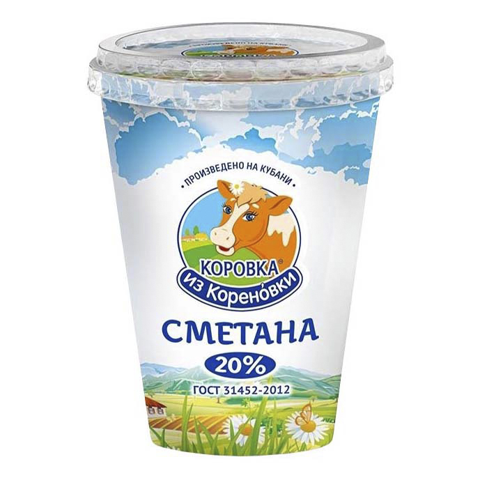 Сметана Коровка из Кореновки 20%, 300 г