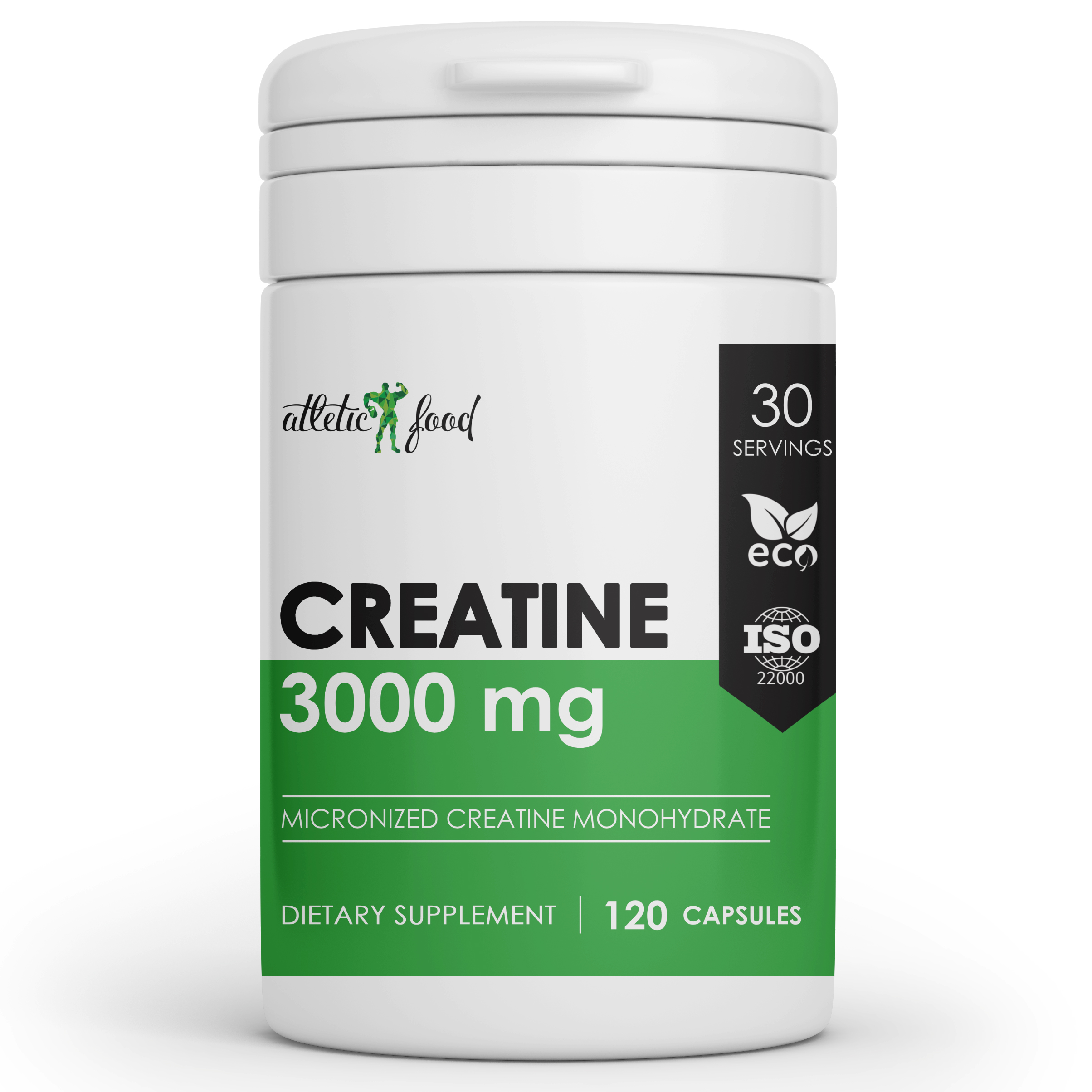 Креатин моногидрат Atletic Food Micronized Creatine 3000 mg, 120 капсул