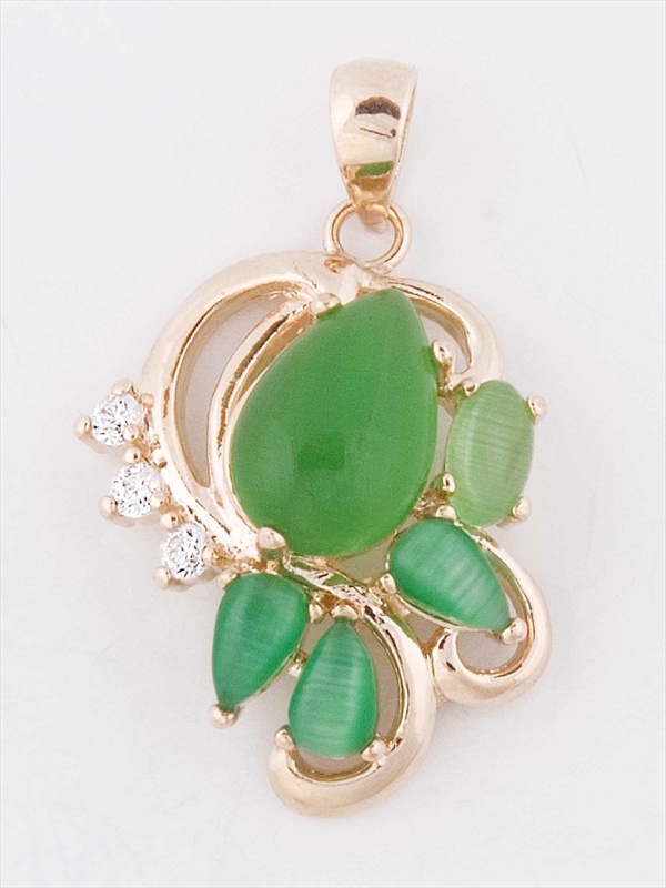 

Кулон из бижутерного сплава Lotus Jewelry 3037P-08CA-green кошачий глаз, 3037P-08CA-green