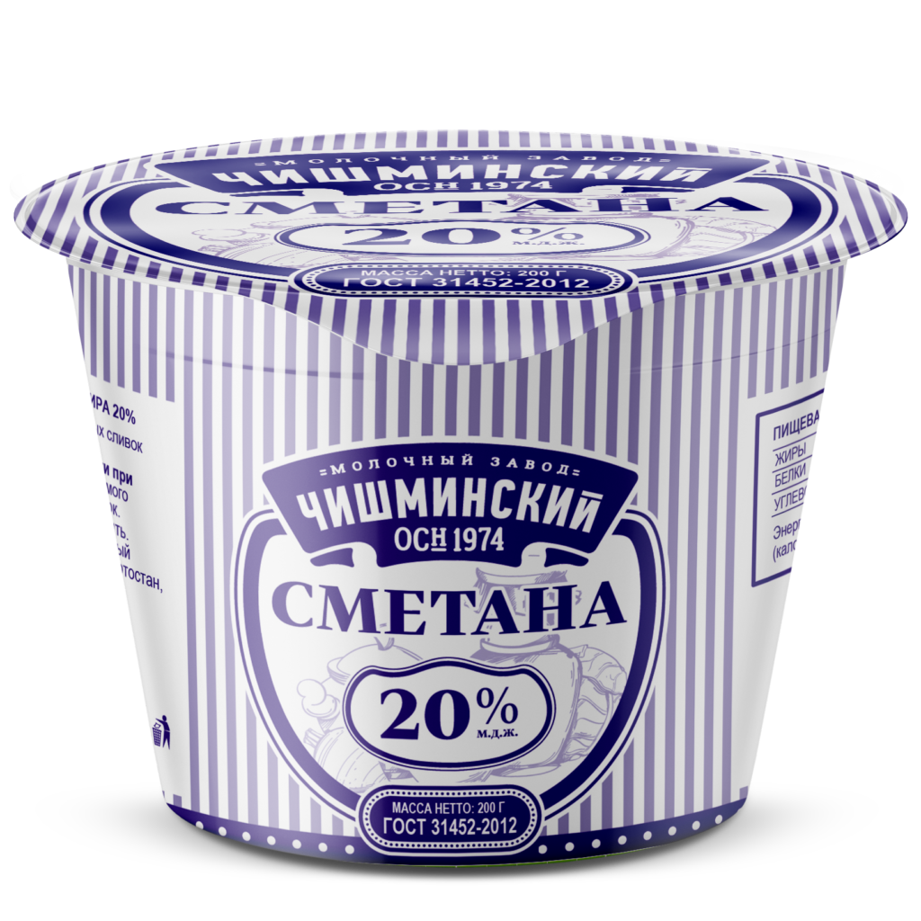 

Сметана Чишминский МЗ 20% бзмж 200 г
