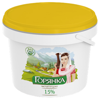 фото Сметанный продукт горянка 15% 700 г