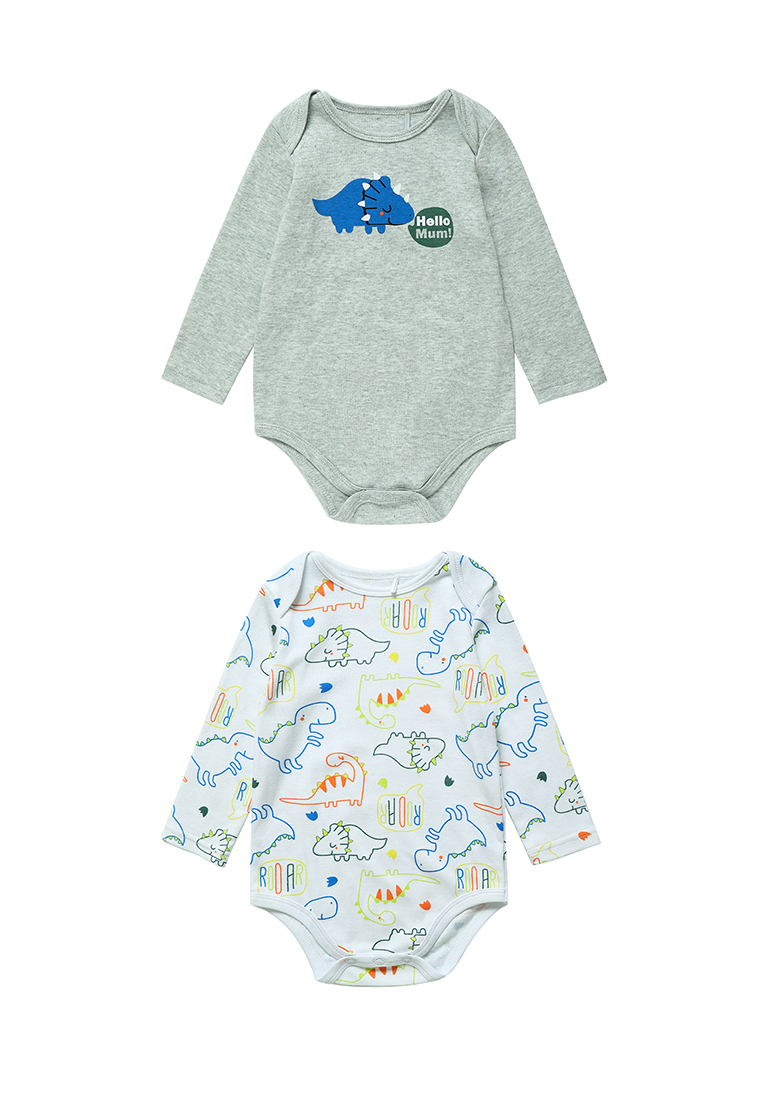 

Боди детское Kari baby AW23B10103508, белый, серый, 74, AW23B10103508