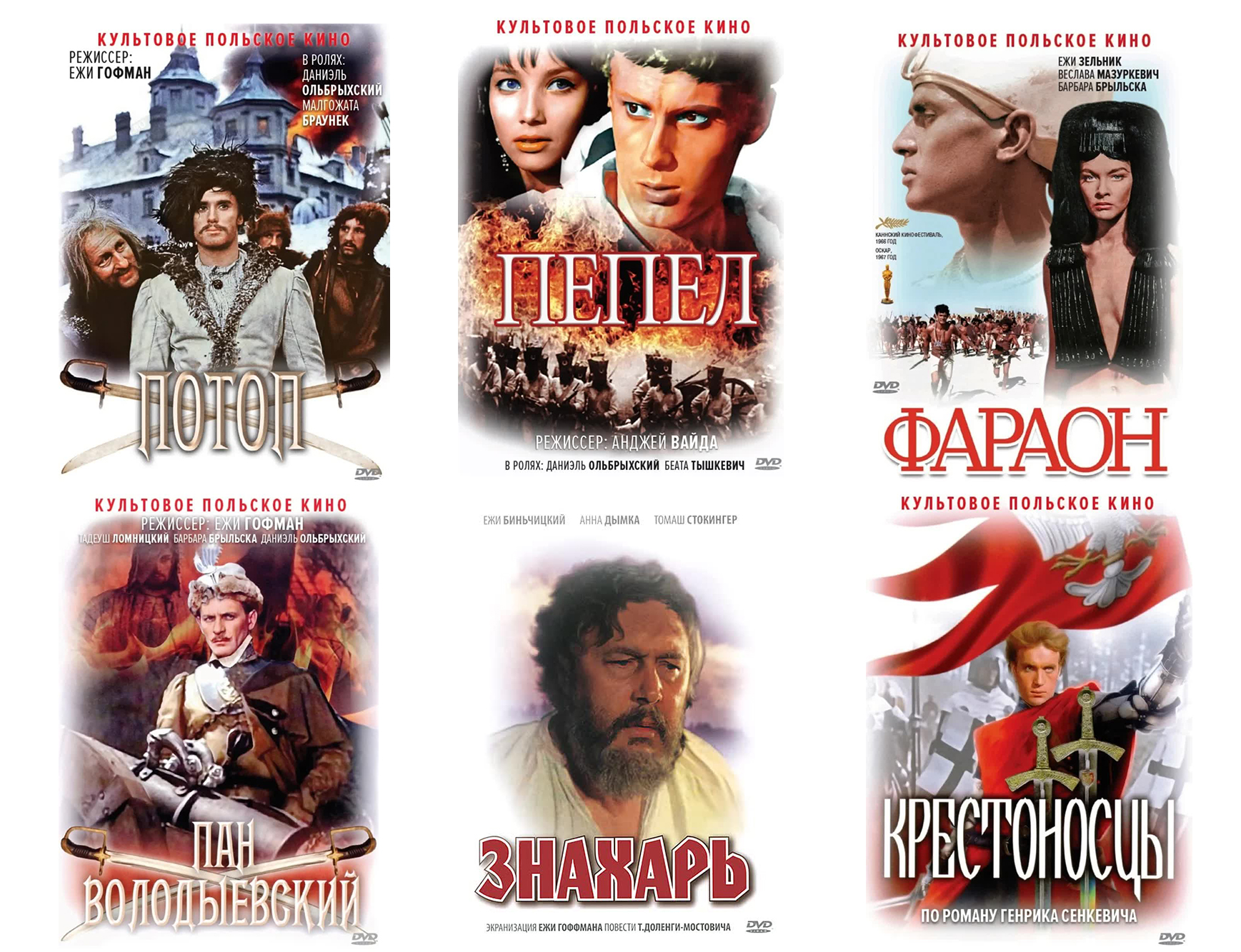 

Фараон / Крестоносцы / Пан Володыевский / Пепел / Потоп / знахарь (6 DVD)