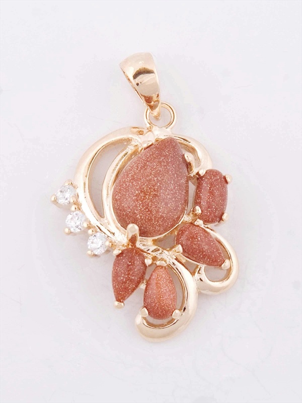 

Кулон из бижутерного сплава Lotus Jewelry 3037P-08bs-red, авантюрин/фианит, 3037P-08bs-red