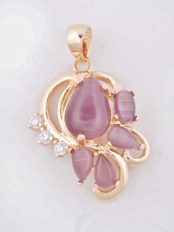 Кулон из бижутерного сплава Lotus Jewelry 3037P-08CA-violet кошачий глаз