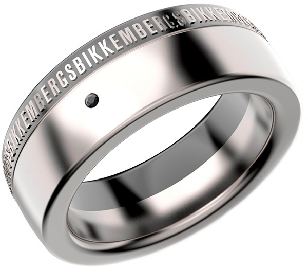 Кольцо из стали с бриллиантом р. 18.5 Bikkembergs BANR01WB