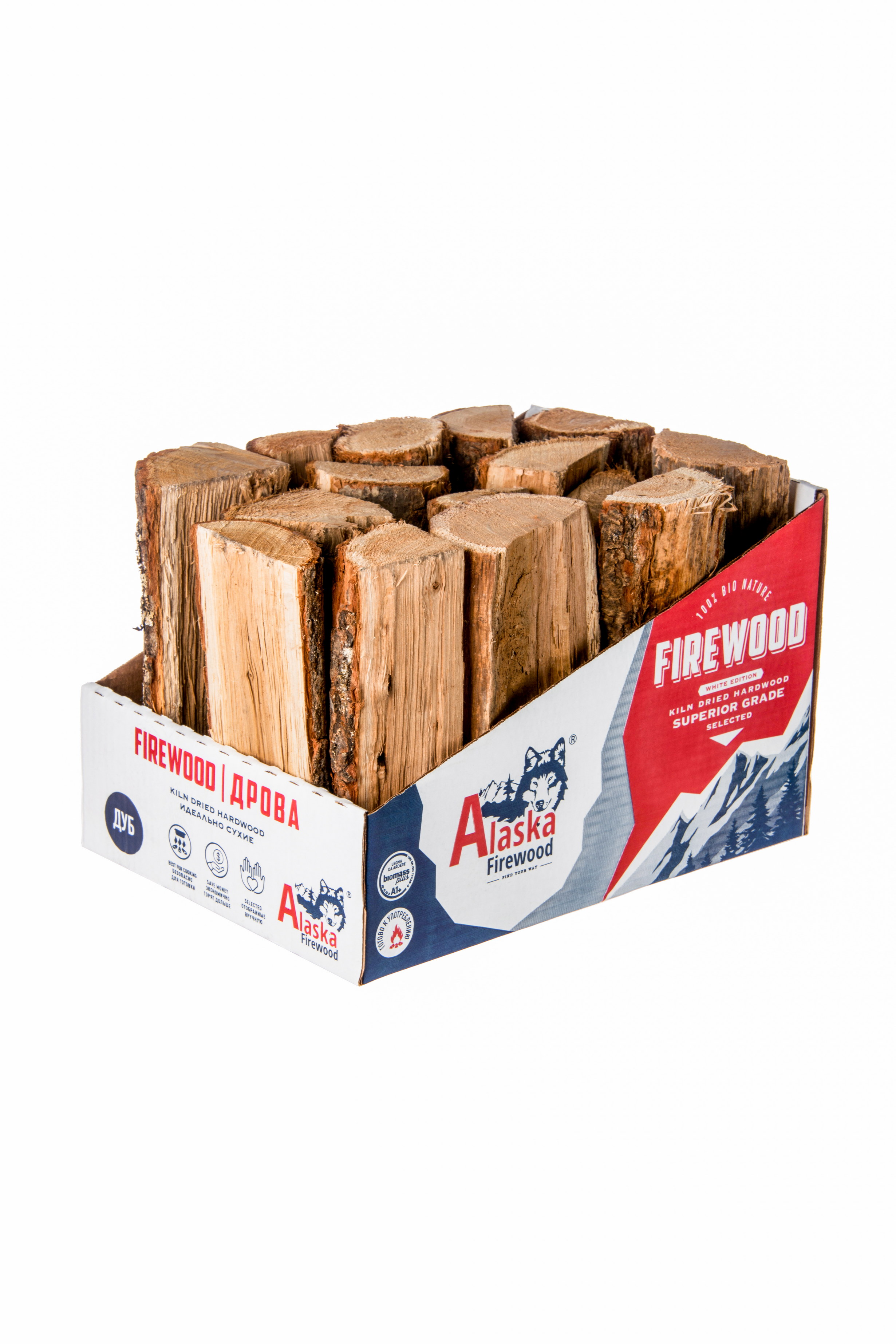 Дрова дубовые для камина и мангала Alaska Firewood Pro 151102 10 кг