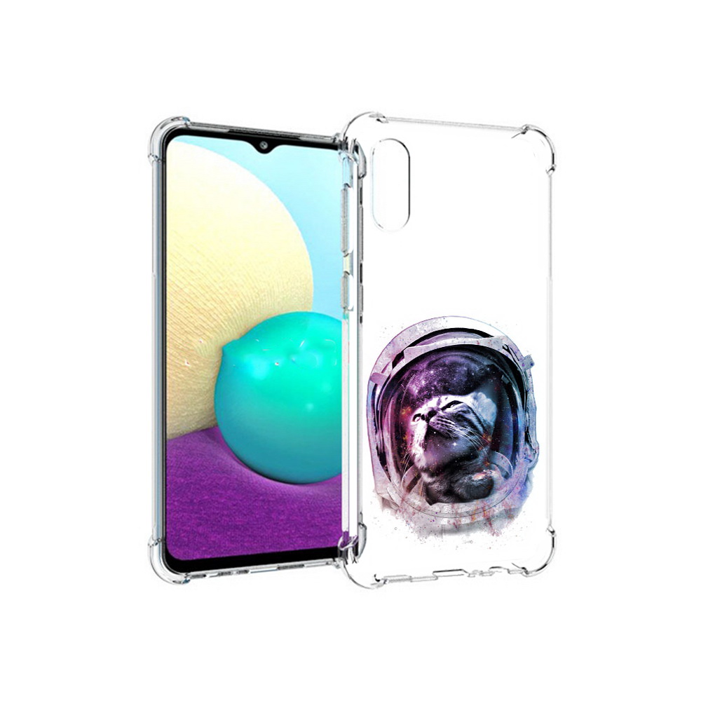 Чехол MyPads Tocco для Samsung Galaxy M02 кот в шлеме (PT157689.478.396)