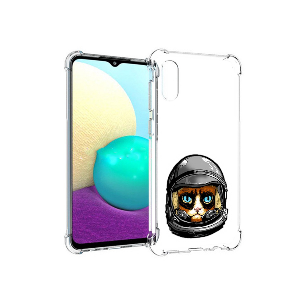 

Чехол MyPads Tocco для Samsung Galaxy M02 кот космонавт (PT157689.478.400), Прозрачный, Tocco