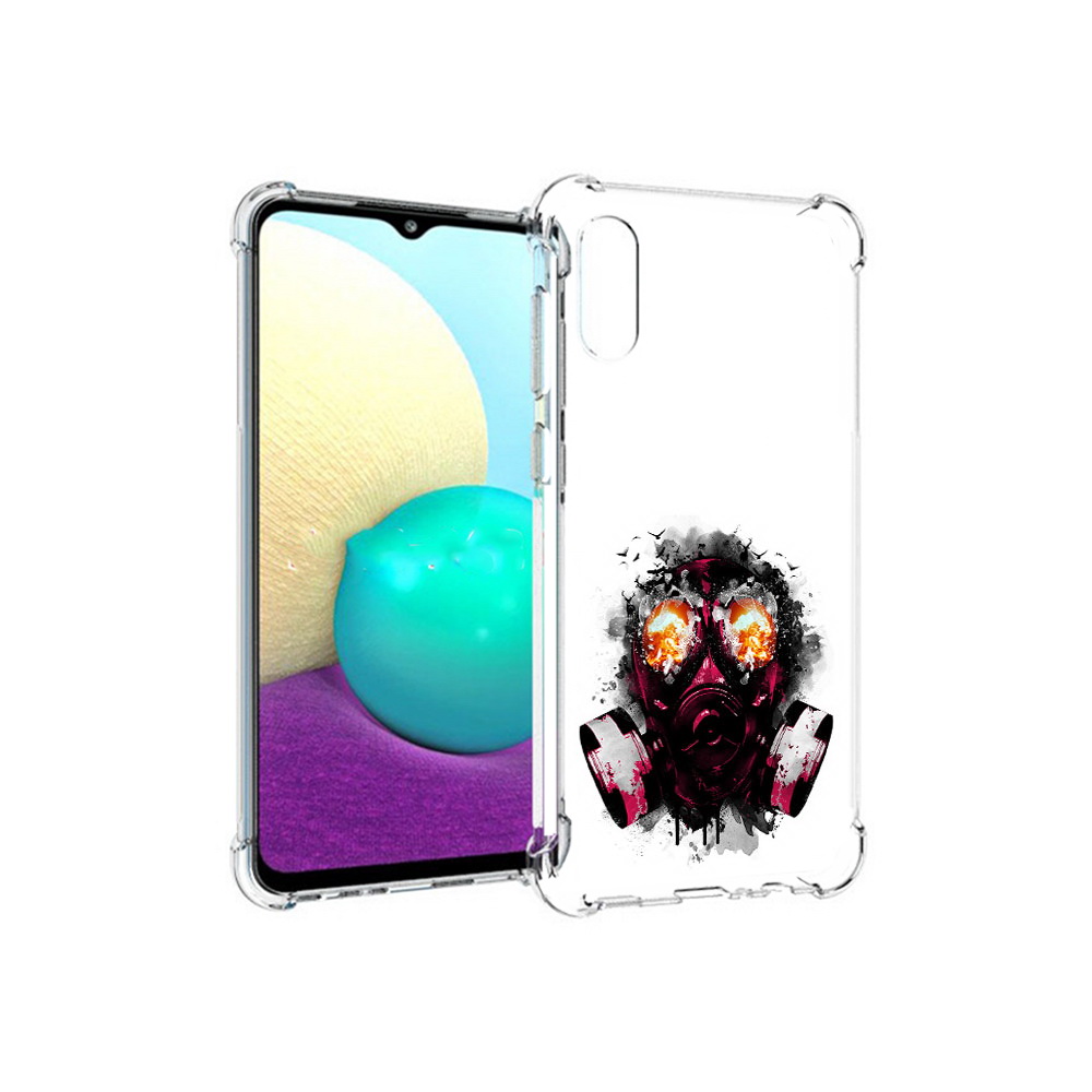 

Чехол MyPads Tocco для Samsung Galaxy M02 красный противогаз (PT157689.478.412), Прозрачный, Tocco