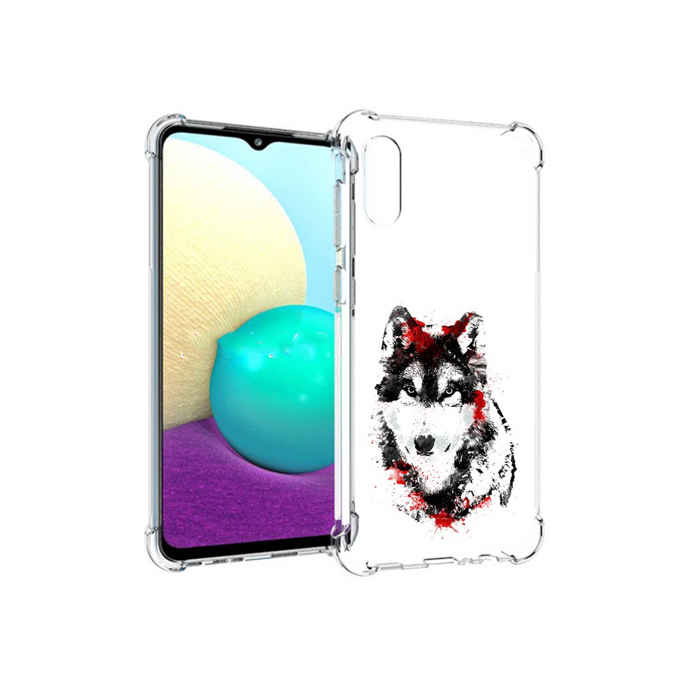 

Чехол MyPads Tocco для Samsung Galaxy M02 кровавый волк (PT157689.478.416), Прозрачный, Tocco