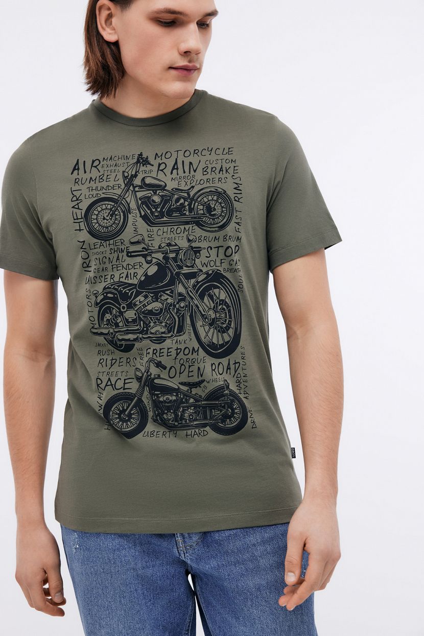 

Футболка мужская Baon B7323030 зеленая L, Зеленый, B7323030