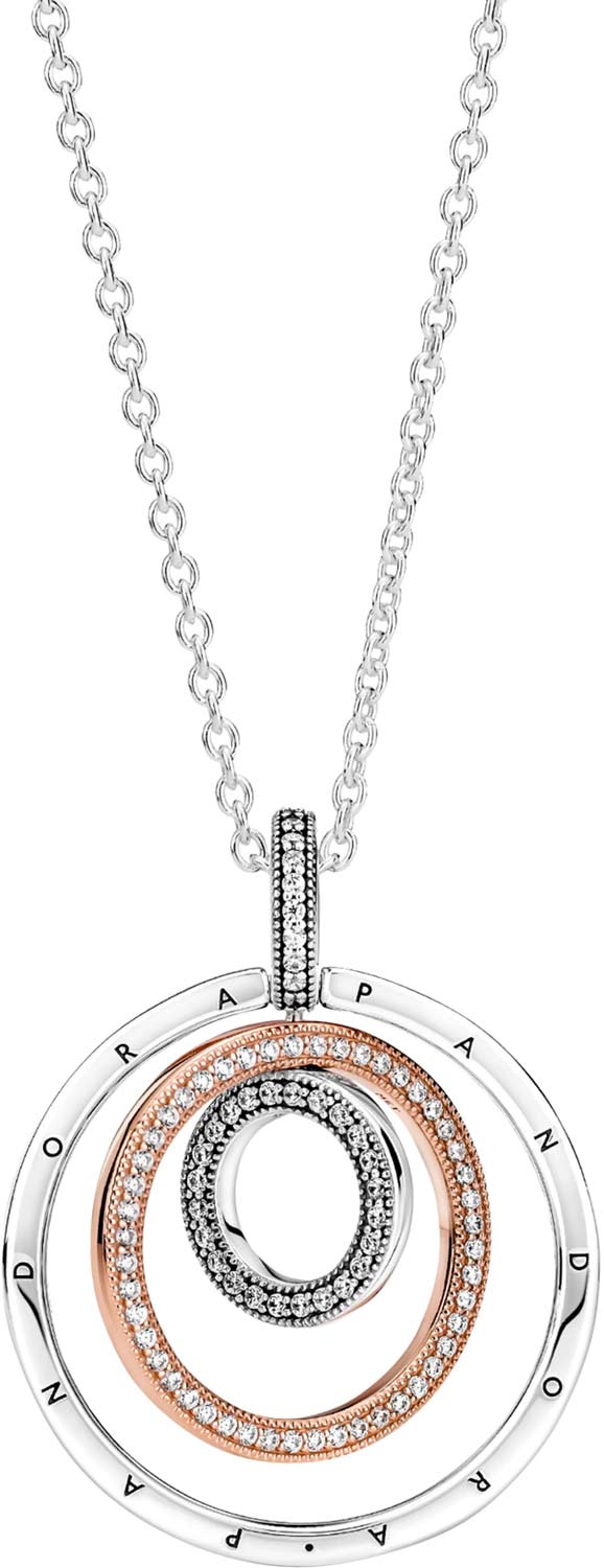 

Колье из серебра 60 см Pandora 389483C01_60, фианит, 389483C01_60