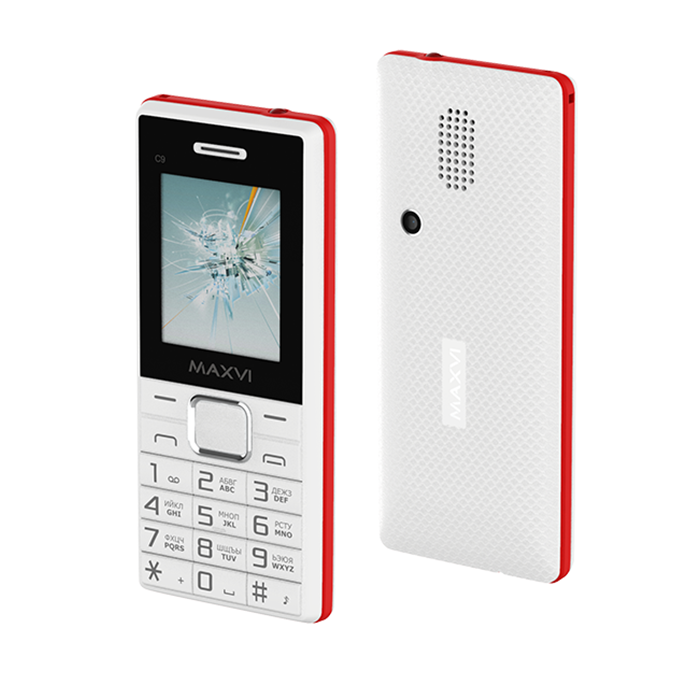 

Мобильный телефон Maxvi C9 White/Red, C9