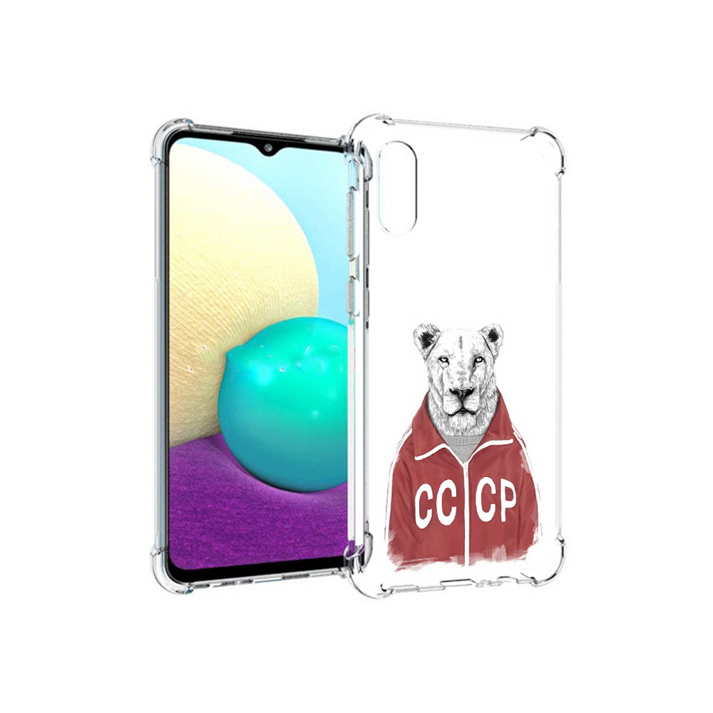

Чехол MyPads Tocco для Samsung Galaxy M02 львица ссср (PT157689.478.450), Прозрачный, Tocco