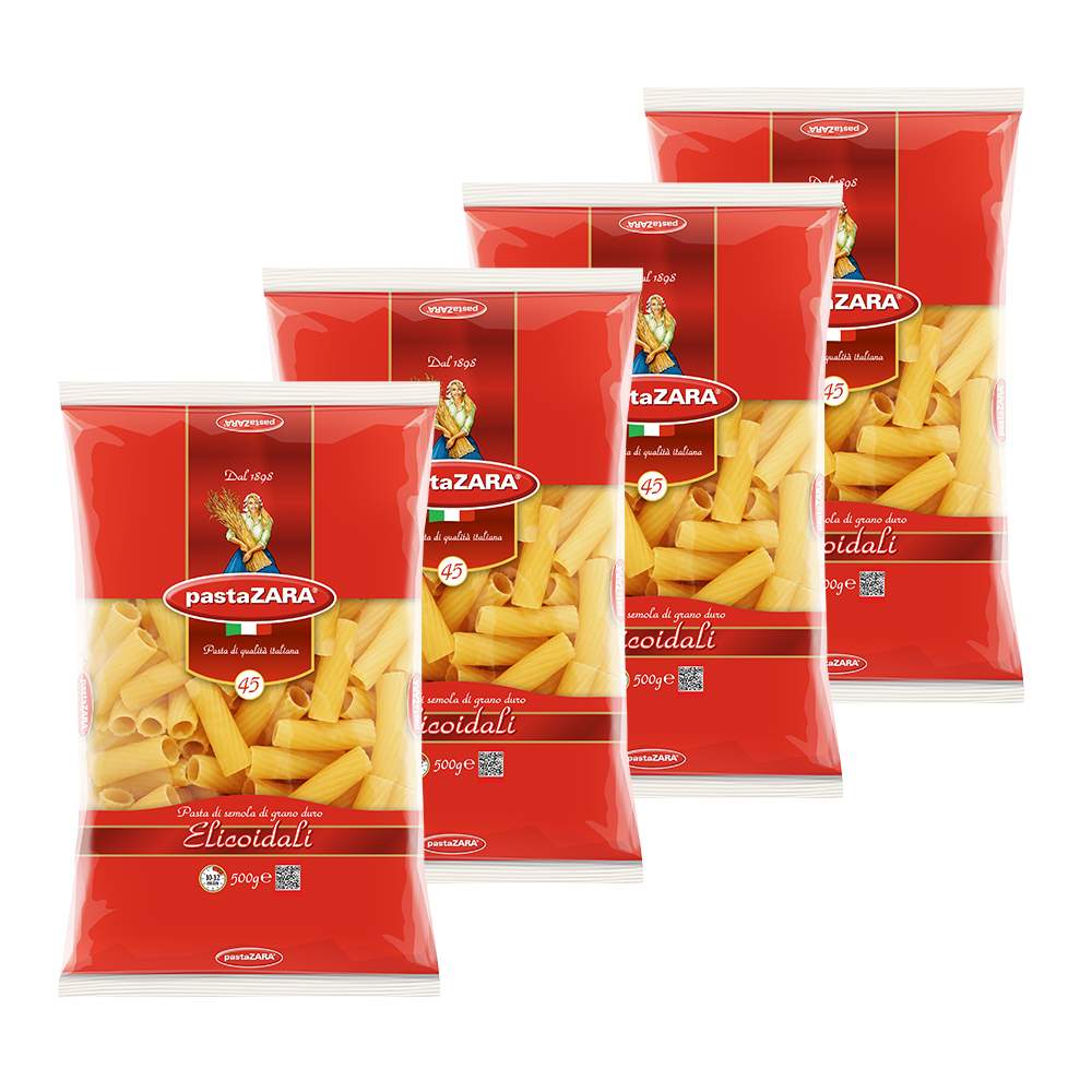 

Макароны Pasta Zara 045 Трубка рифленая, 4 шт по 500 г, макароны из твердых сортов пшеницы
