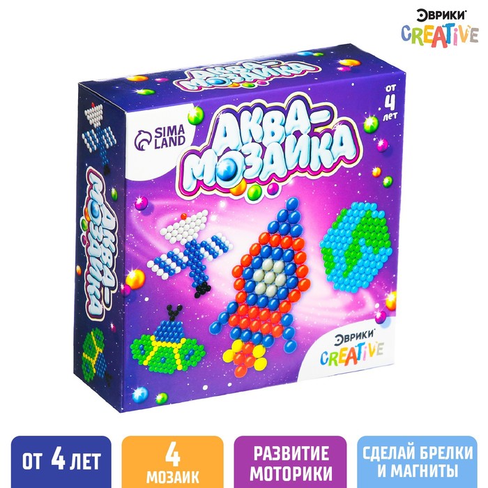 

ЭВРИКИ Аквамозаика Космос, 4 фигурки