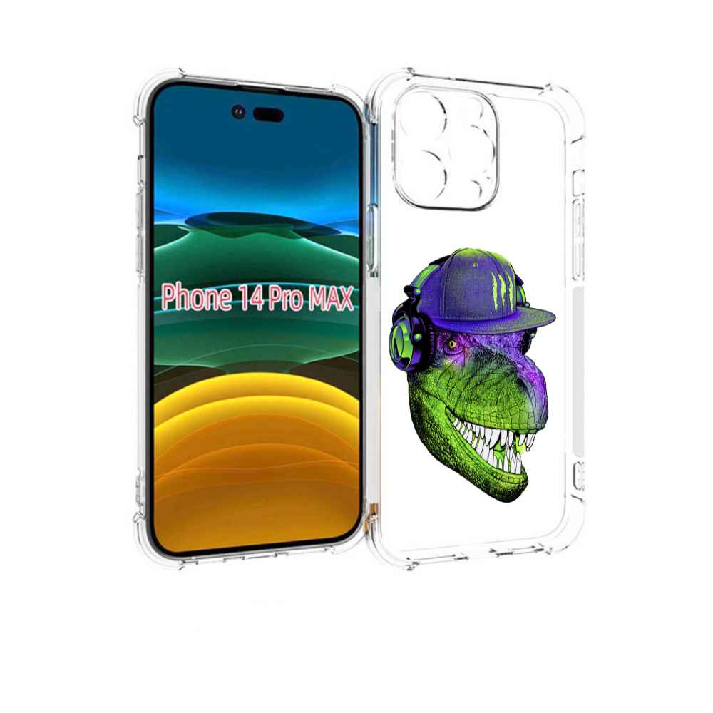 

Чехол MyPads Динозавр в кепке для iPhone 14 Pro Max, Прозрачный, Tocco