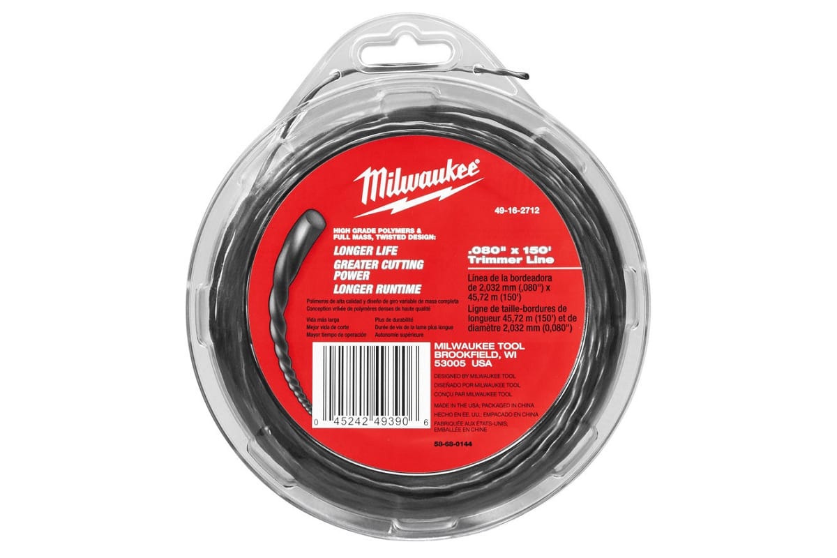 

Леска для триммера Milwaukee, 2 мм, 45 м, 49162712, Белый, 49162712