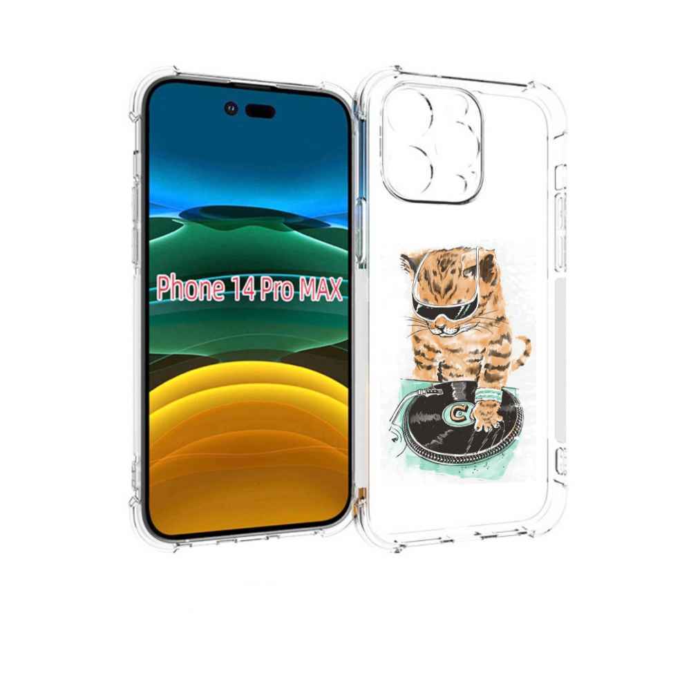 

Чехол MyPads Кот диджей для iPhone 14 Pro Max, Прозрачный, Tocco