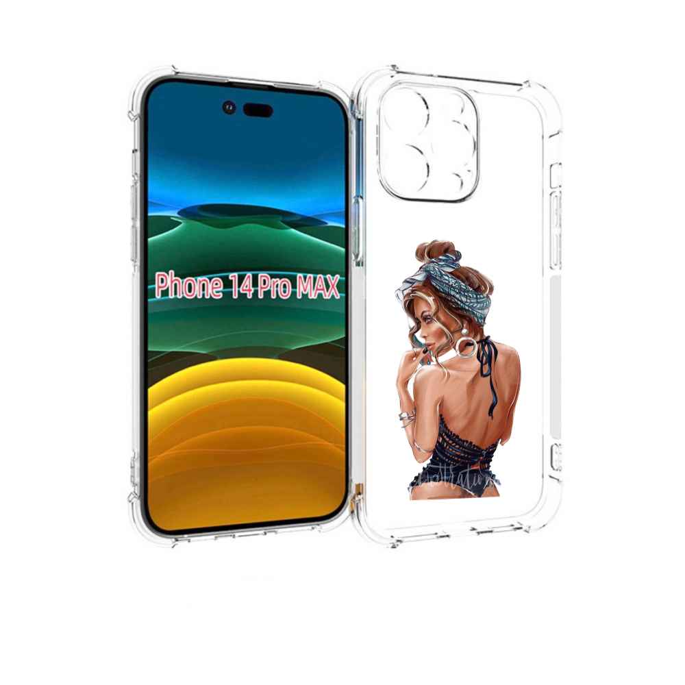 

Чехол MyPads Красивая-дама женский для iPhone 14 Pro Max, Прозрачный, Tocco