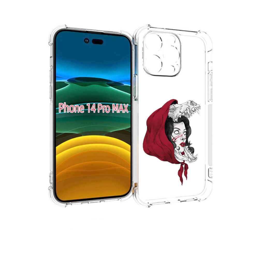

Чехол MyPads Красная шапочка и волк женский для iPhone 14 Pro Max, Прозрачный, Tocco