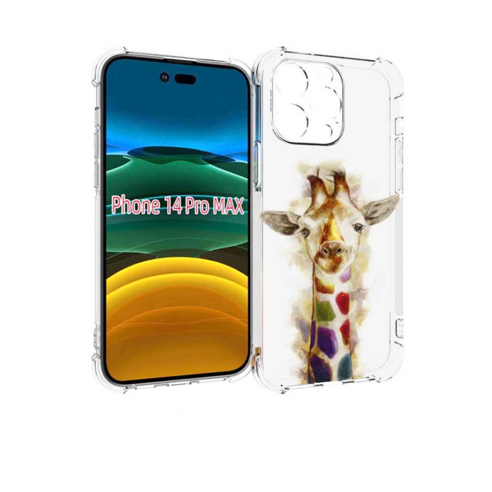 

Чехол MyPads Красочный жираф для iPhone 14 Pro Max, Прозрачный, Tocco