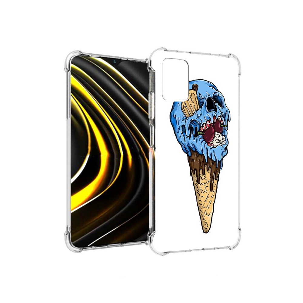 

Чехол MyPads Tocco для Xiaomi Poco M3 мороженное череп (PT156204.280.484), Прозрачный, Tocco