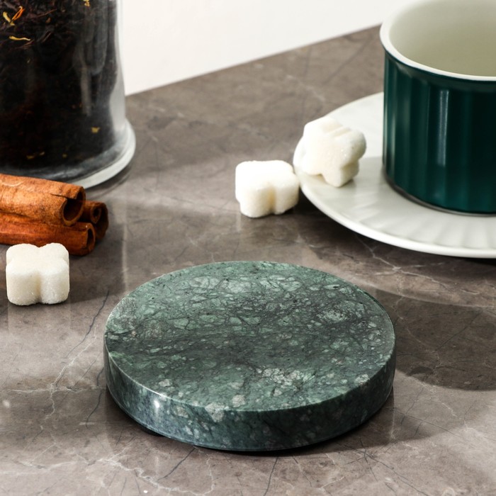 

Подставка для горячего Magistro Granite, d=10 см, из мрамора, Посуда для подачи "Granite" из темного мрамора